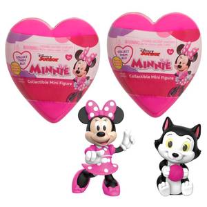lot 80194 image: Just Play Disney Junior Minnie Mouse Mini Figure Heart Capsules 2-Pack, 2.5-inch Figurines, Pink, Kids Toys for Ages 3 Up