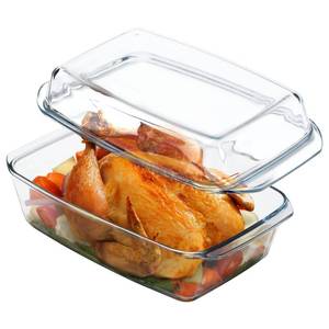 lot 80195 image: Large Glass Baking Dish, Rectangular Glass Casserole Dish With Glass Lid, Deep Glass Bakeware for Oven Safe