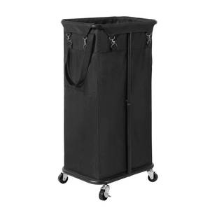 lot 80198 image: WOWLIVE 100L Rolling Laundry Hamper with Wheels Large Laundry Basket Organizer Laundry Cart with Steel Frame and Removable Bag Foldable Tall Dirty Clothes Hamper Dorm Room Storage for Bedroom (Black)