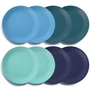 lot 80203 image: US Acrylic Everest Ultra-Durable Plastic 10 inch Dinner Plates in Coastal  Set of 8 Reusable, BPA-Free, Made in the USA, Dishwasher Safe Dinnerware