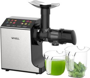 lot 80236 image: whall Masticating Slow Juicer, Professional Stainless Juicer Machines for Vegetable and Fruit, Touchscreen Cold Press Juicer with 2 Speed Modes