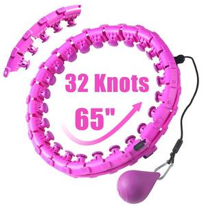 lot 80242 image: OurStarry 32 Knots Weighted Workout Hoop Plus Size, Smart Waist Exercise Ring for Adults Weight Loss (32Knots Purple)