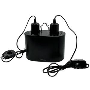 lot 80258 image: kathson Dual Reptile Light Fixture Deep Dome Double Reptiles Heat Lamp Max 100W Adjustable Temperature Lighting Heating Holder for Bearded Dragon Tortoise Iguana Lizard Snake Habitat Without Bulbs