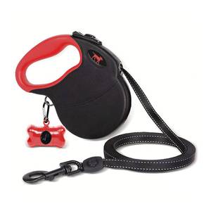 lot 80274 image: Tuff Pupper Heavy Duty Retractable Dog Leash  16 ft Dog Leash with Reflective Stitching for Nighttime Safety  One Button Lock and Release  Comfortable Hand Grip  for Dogs Up to 120 lbs