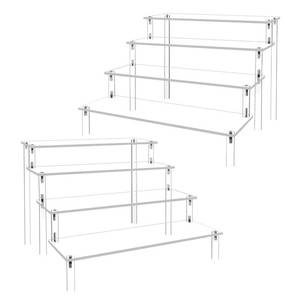 lot 80294 image: 2Pack Acrylic Display Risers Cupcake Stand for Food Desserts,Perfume Organizer 4 Tier Clear Shelf Display Stand Funko POP Collections,Perfume Stand for Organizer and Decoration(12 x 8 x 6 Inch)