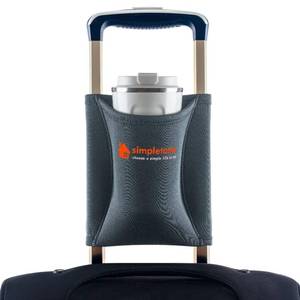 lot 80299 image: simpletome Luggage Travel Cup Holder Hands-Free Drink Caddy Attachment Drinks Carrier for Drink Beverages Coffee Mugs (Grey)