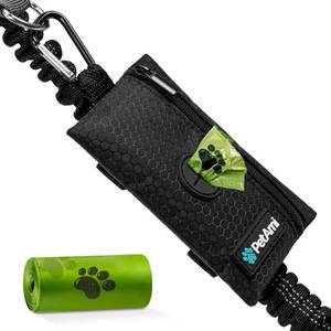 lot 80302 image: PetAmi Dog Poop Bag Holder for Leash, Doggie Waste Bag Dispenser For Poop with Clip for Puppy Potty Walking Accessories Travel Camping, Dog Treat Pouch Pet Supplies with Trash Bag Roll, Black 1 Pack