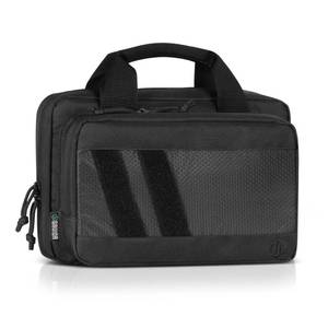 lot 80317 image: Savior Equipment Specialist Series Tactical Double Scoped Handgun Firearm Case Pistol Bag for Outdoor Hunting Shooting Range, Lockable Compartment, Additional Magazine Storage Slots