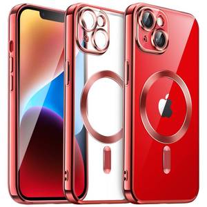 lot 80319 image: JETech Electroplated Case for iPhone 14 6.1-Inch, Camera Lens Full Protection, Compatible with MagSafe Wireless Charging, Shockproof Soft TPU Phone Cover (Bright Red)