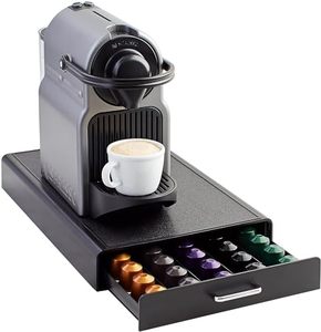 lot 80322 image: Amazon Basics Nespresso OriginalLine Coffee Pod with 1 Storage Drawer Holder, 50 Capsule Capacity, Black