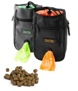 lot 80327 image: Mighty Paw Dog Treat Bag - Drawstring Closure Pouch - Includes Carabiner Hook and Pick-up Bags - Paw Treat Bag - Training Treat Pouch - Dog Paw - Pet Treat Pouch - Training Treat Bag - (GreyGreen)