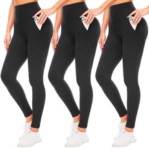 lot 80345 image: High Waisted Leggings for Women-Womens Black Seamless Workout Leggings Running Tummy Control Yoga Pants Reg&Plus Size