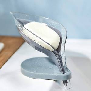 lot 80374 image: Bar Soap Holder Leaf Shape - Self Draining Soap Dish for Bar Soap, Decorative Plastic Soap Tray, Soap Box with Suction Cup for Shower Bathroom Kitchen Sink(Not Punched)
