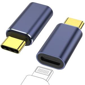 lot 80377 image: Jadebones USB-C Male to Lightning Female Adapter (2 Pack), PD Fast Charging&Data Transfer for iPhone 1515 Plus15 Pro15 Pro Max,iPad Air,Other Type C Device, Dark Blue