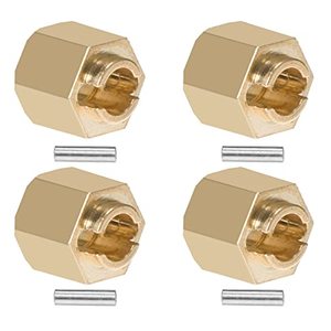 lot 80426 image: Powmok TRX4M Brass Wheel Hex Hub Adapter 4pcs 4mm 6mm 118 RC Crawler Heavier Brass Wheel Hub Extended Adapter for 118 RC Crawler TRX4M Upgrades (TRX4M Brass Wheel Hex Hub Adapter 6mm)