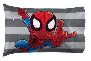 lot 80434 image: Jay Franco Marvel Super Hero Adventures City Heroes 1 Pack Pillowcase - Double-Sided Kids Super Soft Bedding - Features Spiderman & Black Panther (Official Marvel Product)