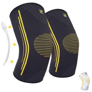 lot 80463 image: Bracoo 2 Pack Knee Brace, Compression Sleeve Support with Side Stabilizers, Men Women, Lightweight & Breathable Support - Arthritis Pain, Meniscus Tear, Injury Recovery, Hiking, Running, Workout, KE92