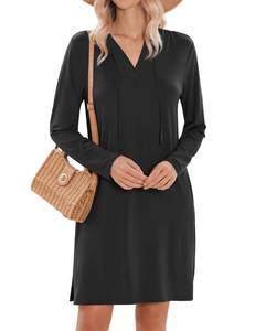 lot 80493 image: HOTOUCH Womens Activewear Dresses UPF 50 Long Sleeve Shirts Seacoast Swim Cover-Up Dress, Black S