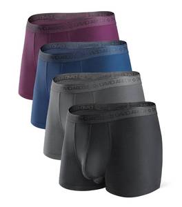 lot 80517 image: DAVID ARCHY Mens Underwear Micro Modal Dual Pouch Trunks Support Ball Pouch Bulge Enhancing Boxer Briefs for Men 3 or 4 Pack(M,BlackDark GrayNavy BlueWine)