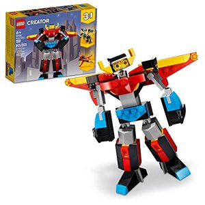 lot 80532 image: LEGO Creator 3 in 1 Super Robot Building Kit, Kids Can Build a Toy Robot or a Toy Dragon, or a Model Jet Plane, Makes a Creative Gift for Kids, Boys, Girls Age 7 Years Old, 31124
