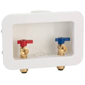 lot 80541 image: Lingmfg Washing Machine Outlet Box Push To Connect with 2 inch Central Drain, 12 inch Push to Connect PEX Pipe, Copper, CPVC, Connection 34 inch Washing Machine Hoses