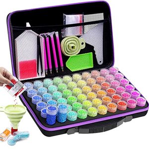 lot 80543 image: ARTDOT Diamond Painting Storage Boxes, 60 Slots Bead Storage with 5D Diamond Art Accessories and Tools Kit