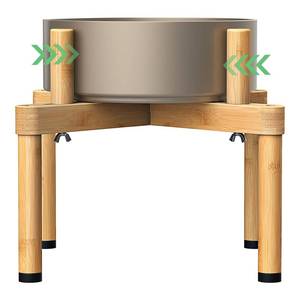 lot 80546 image: Vantic Dog Bowl Stand for Small&Medium Dogs, Adjustable Elevated Dog Food Water Feeder for 6.5-11 Wide Bowls, Sturdy Bamboo Single Raised Dog Bowl Holder(Bowl Not Included), 15.4 L x 15.4 W x 9 H