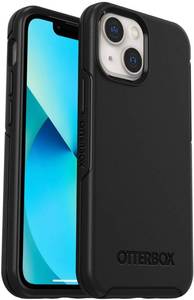 lot 80548 image: OtterBox iPhone 13 mini & iPhone 12 mini Symmetry Series Case - BLACK, ultra-sleek, wireless charging compatible, raised edges protect camera & screen