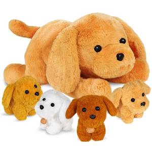 lot 80560 image: KMUYSL Puppy Stuffed Animals Toys for Ages 3 4 5 6 7 8 Years Old Kids - Mommy Dog with 4 Baby Puppies in Her Tummy, Idea Xmas Birthday Gifts for Baby, Toddler, Girls, Boys