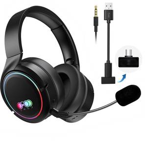 lot 80577 image: Meseto Wireless Multi-Platform Gaming Headset with Adapter for PS5, PS4, Switch, Xbox, PC, Over-Ear Noise Cancelling Bluetooth Headphones with Mic, Lasts 35h with Comfortable Protein Earpads-Black