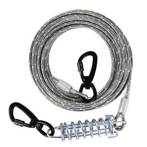 lot 80578 image: HaiYUAN Dog Tie Out Cable 10152030FT Dog Run Cable OrangeGrey Tie Out Cable for Dogs with Durable Superior Clips Dog Cable for Large Dogs Heavy Duty for Outside Hold Large Dogs Up to 100LBS