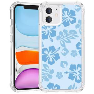 lot 80583 image: Blue Hibiscus Phone Case Compatible with iPhone 11 6.1 Inch - Shockproof Protective TPU Clear Cute Blue Flower Phone Case Designed for iPhone 11 Case for Men Girls Women Boys