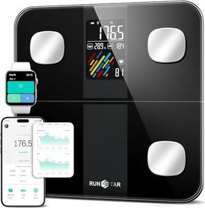 lot 80590 image: Runstar Smart Scale for Body Weight and Fat Percentage, High Accuracy Digital Bathroom Scale with Large Display for BMI Heart Rate 15 Body Composition Analyzer Sync with Fitness App 400lb