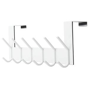 lot 80594 image: SKOLOO Over The Door Hook White, Door Coat Rack for Entryway, Over Door Towel Hook for Bathroom, Stainless Steel Door Coat Hook for Hanging Backpack, Jacket, Robes, Purse