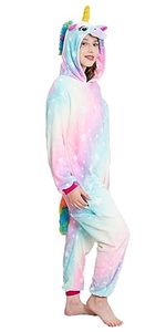 lot 80627 image: NewPlush Unisex Unicorn Costumes Pyjamas, Adult Women Men Animal Cosplay Onesie