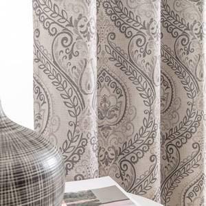 lot 80628 image: jinchan Grey Curtains for Living Room, Room Darkening Curtains 84 Inch Length 2 Panels Set, Linen Textured Medallion Drapes for Bedroom, Damask Pattern Vintage Window Treatments, Grommet Top Gray