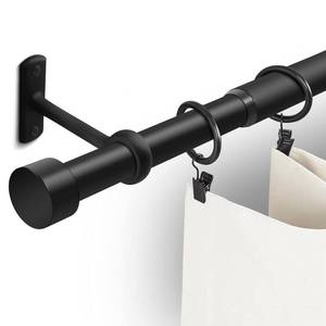 lot 80633 image: 1 Inch Curtain Rods for Windows, 32 to 144 Black Rustic Rod Set, Modern Design Drapery with Brackets Room Divider Rods, Industrial Window For Indoor and Outdoor
