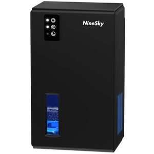 lot 80644 image: NineSky Dehumidifier for Home, 95 OZ Water Tank, (800 sq.ft) Dehumidifiers for Bathroom, Bedroom with Auto Shut Off, 7 Colors LED Light (Black)