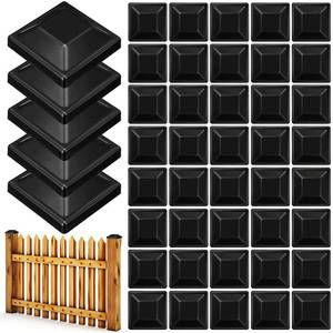 lot 80984 image: Qunclay 48 Pcs 4 x 4 Fence Post Caps Waterproof PP Plastic Deck Post Caps with Screws for 3 58 Protecting Wooden Fence Poles Outdoor and Keeping Post from Cracking and Rotting, Black