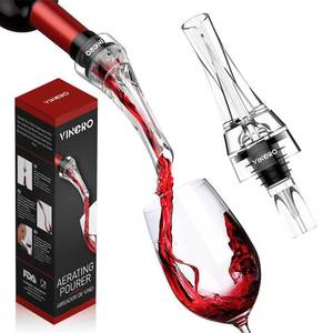 lot 80990 image: VINORO Wine aerator pourer spout and wine decanter 2-in-1 for Wine Bottles - Professional Wine Spout, No-Drip, Wine Lovers