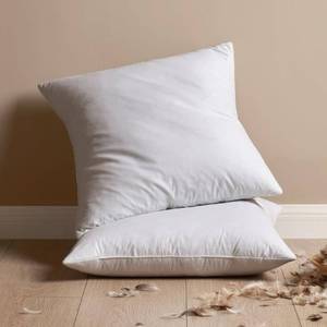 lot 80996 image: MIULEE 26x26 Euro Pillow Inserts, Pack of 2 Feather Throw Pillow Inserts, Decorative Fluffy Throw Pillows Cotton Fabric for Living Room Sofa Bed