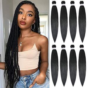 lot 81013 image: Alrence Pre Stretched Braiding Hair Long Braid 30 Inch 8 Packs Braiding Hair Extensions Professional Synthetic Fiber Crochet Twist Braids