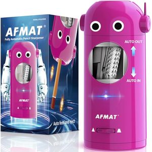 lot 81023 image: AFMAT Electric Pencil Sharpener for Colored Pencils 7-11.5mm, Auto in & Out, Fully Automatic Rechargeable Hands-Free Pencil Sharpener, Purple, RB