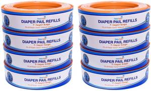 lot 81024 image: ChoiceRefill Compatible with Diaper Genie Pails, 8-Pack, 2160 count
