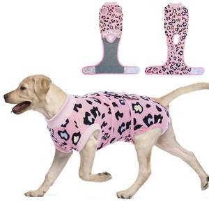 lot 81030 image: FUAMEY Recovery Suit for Dogs After Surgery,Soft Breathable Dog Bodysuit E-Collar & Cone Alternative Surgical Suit,Male Female Dog Neuter Spay Suits Anti Licking Wounds Onesie Pink Leopard XL