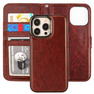 lot 81033 image: Bocasal Detachable Wallet Case for iPhone 15 Pro Max RFID Blocking Card Slots Holder Premium PU Leather Magnetic Kickstand Shockproof Wrist Strap Removable Flip Protective Cover 5G 6.7 inch (Brown)