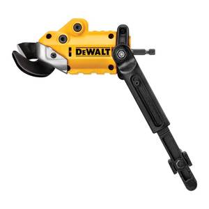 lot 81039 image: DEWALT Metal ShearCutter Drill Attachment, Impact Ready, 360 Degree Pivoting Head, Cuts 18GA Material (DWASHRIR)