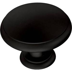lot 81059 image: Franklin Brass Round Ringed Cabinet Knob, Matte Black, 1-14 in. (32 mm) Drawer Knob, 5 Pack, P35597Z-FB-B1
