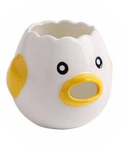 lot 81061 image: Handmade ceramic egg separator for raw eggs, Practical Household Small Egg Filter Splitter, Kitchen Gadget Baking Assistant Tool storage tank (Yellow)