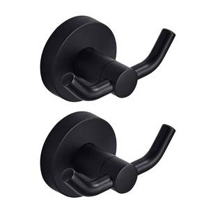 lot 81068 image: MARMOLUX ACC - 2pack Black Bathroom Hooks for Towels  Modern Black Hooks, Double Robe & Towel Hooks Ideal as Bathroom Towel Holder, Shower Wall Hook, Kitchen Hand Towel Holder